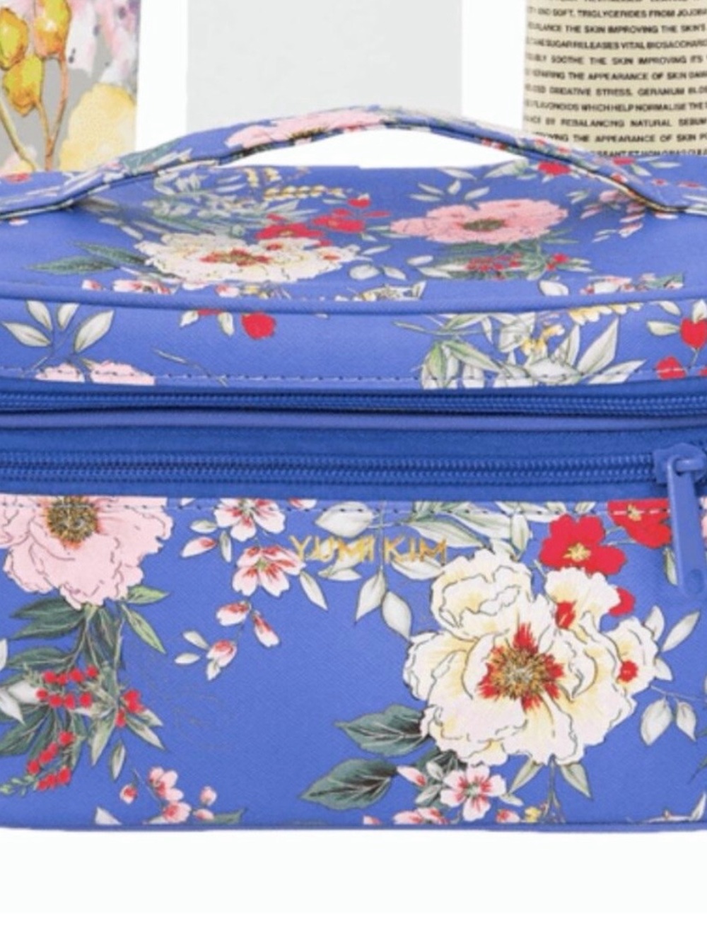 Yumi Kim makeup train case bag blue floral